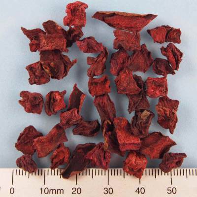 Organic red beet cubes 10x10x2 mm