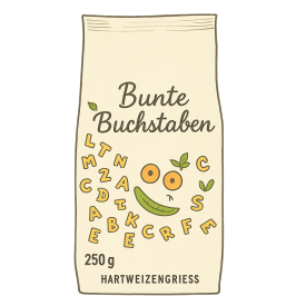 BIO Buchstabennudeln semola bunt