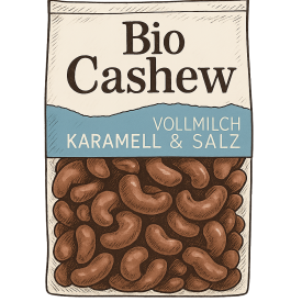 BIO Cashews geröstet Vollmilch Karamell